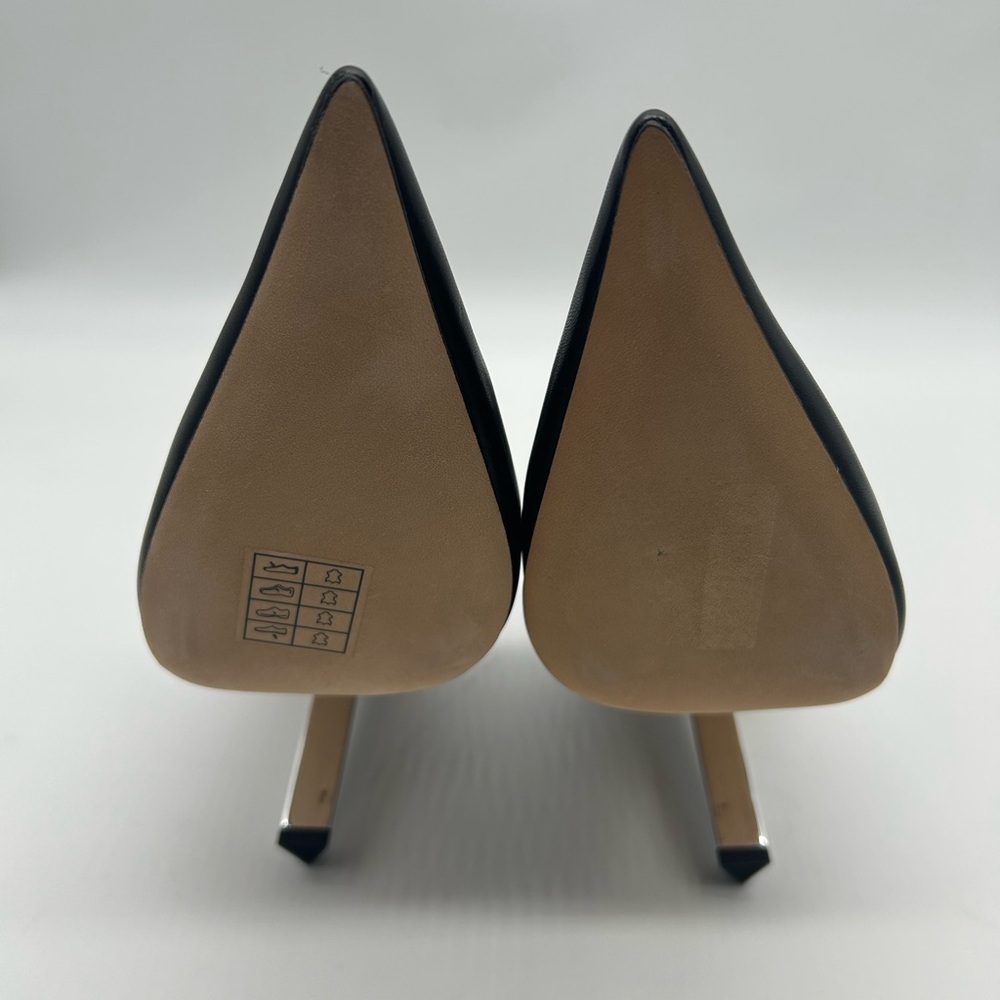 Michael Kors Halle Mule Pump Leather Black Pointed Toe Heels Size 7.5M NIB - Picture 9 of 14